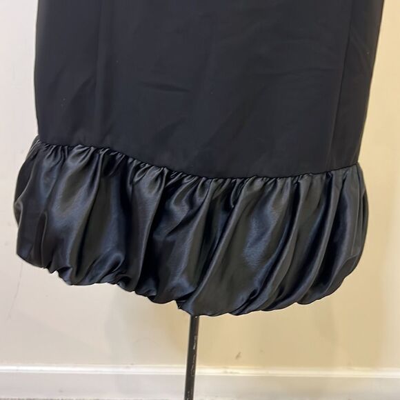 NWT Evan Picone Black Sheath Sleeves Dress with Ruffle Hem - Size 12 - Picture 6 of 14